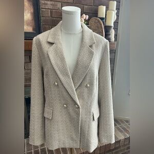 Nanette Lepore Tweed Double Breasted Blazer Jacket | Size M | EUC